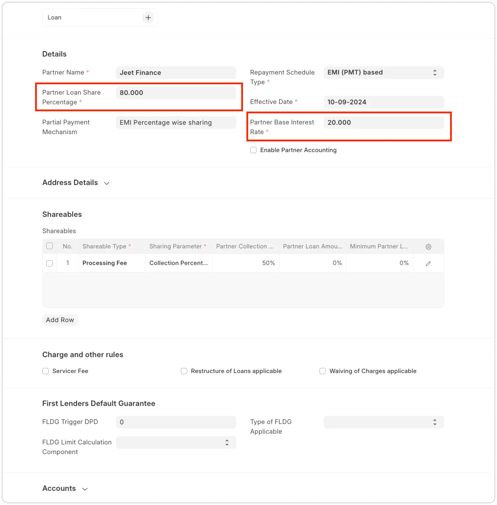 Configure Interest Splits