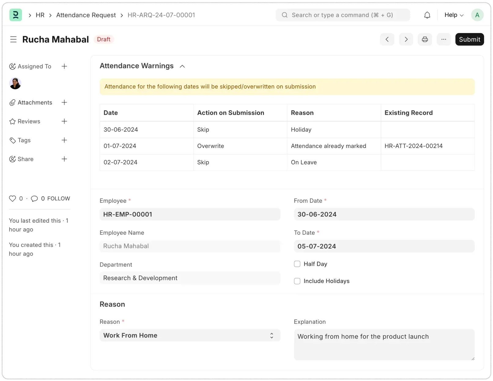 Fix Gaps with Attendance Requests