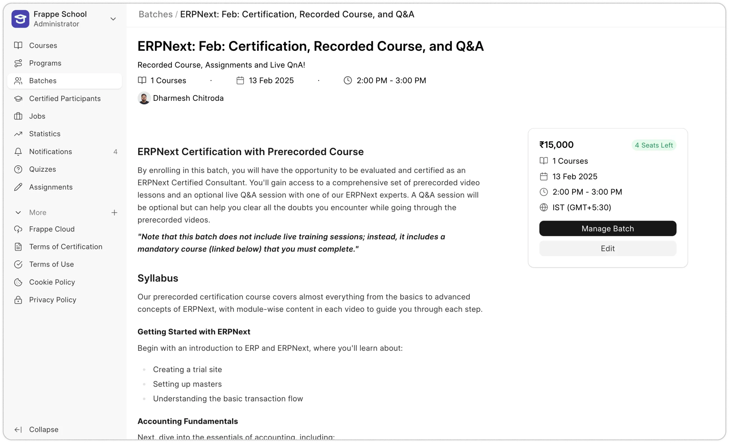 Create and Manage Batches