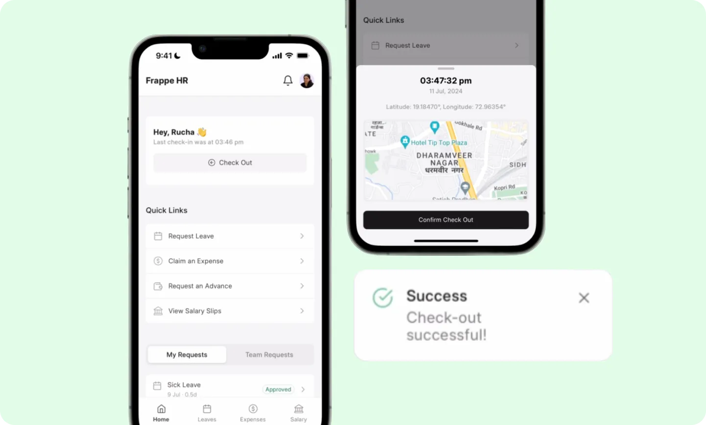 Location-Based Check-in/Check-out